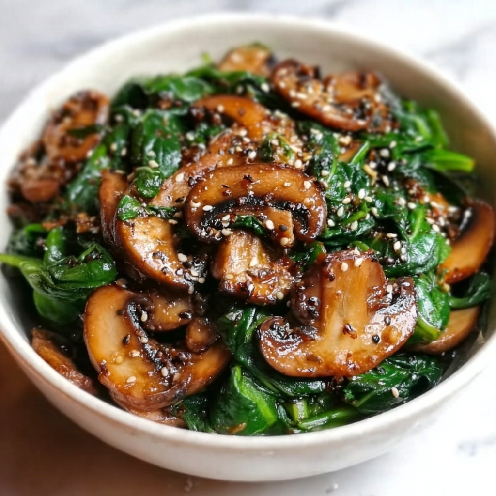 Easy Sautéed Mushrooms with Spinach Recipe - Recipe Image