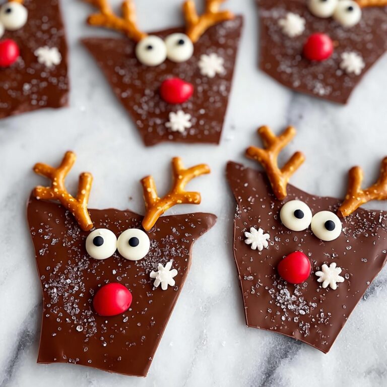 Reindeer Chocolate Bark with Pretzels Recipe