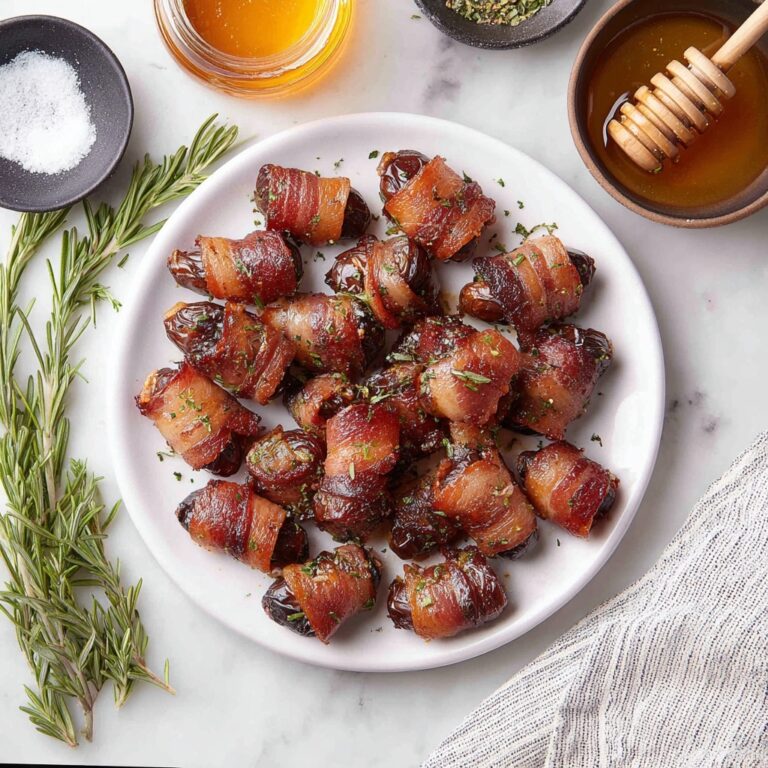 Bacon-Wrapped Dates Stuffed with Goat Cheese and Drizzled with Honey and Rosemary Recipe