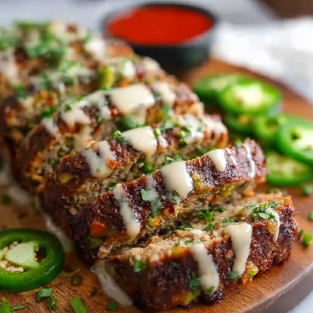 Smoky Jalapeño Popper Meatloaf with Creamy Ranch Drizzle Recipe - Recipe Image