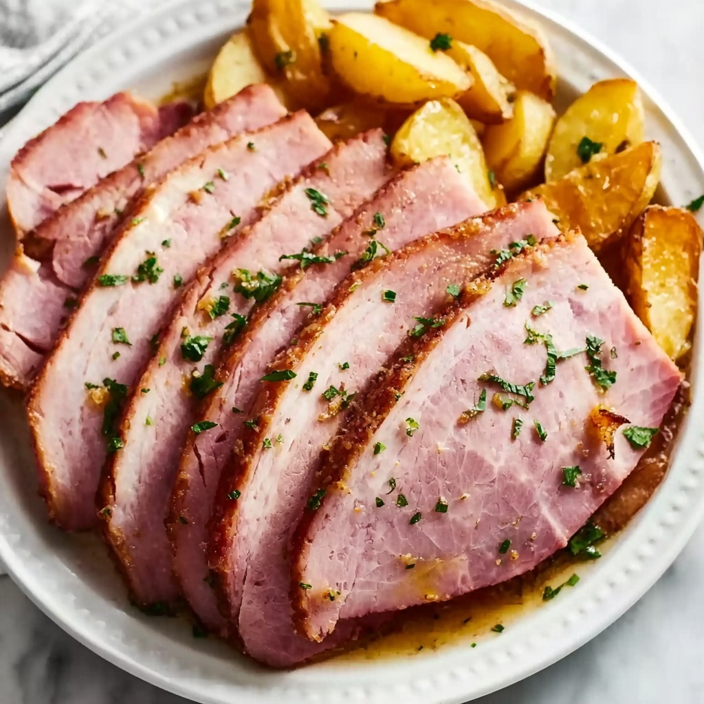 Air Fryer Ham with Garlic Butter Recipe - Recipe Image