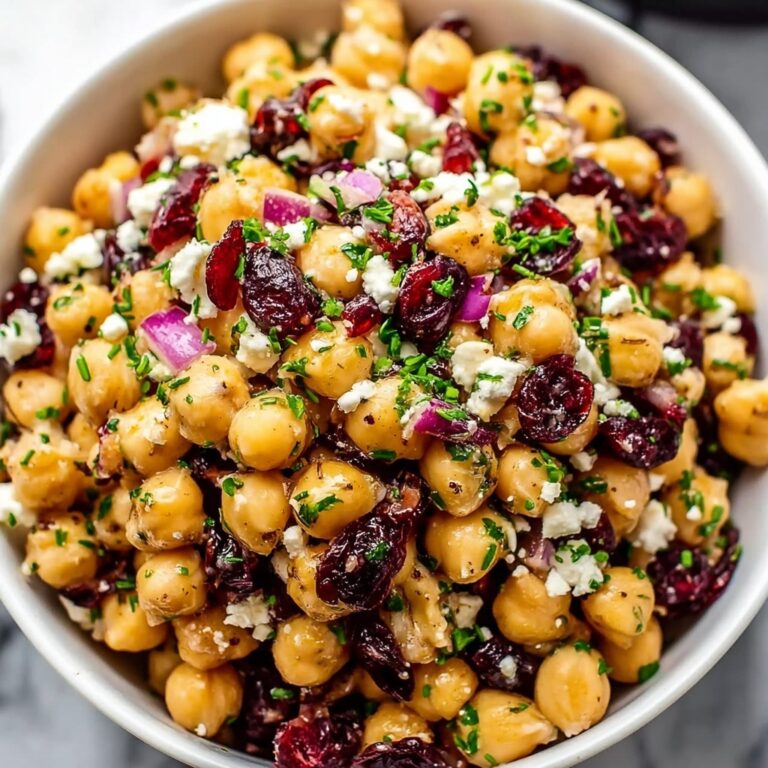 Feta and Cranberry Chickpea Salad with Lemon Vinaigrette Recipe