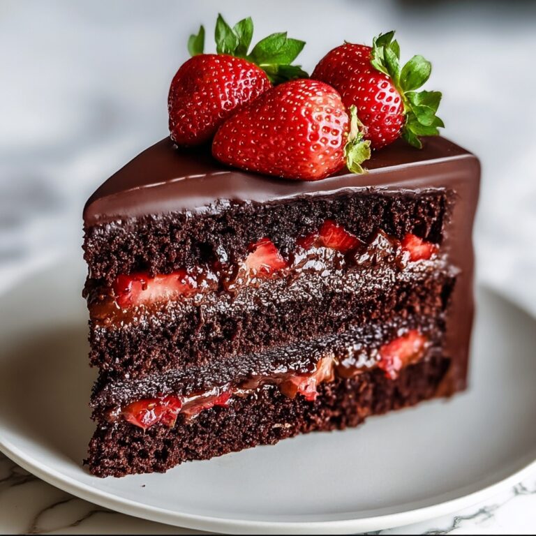 Chocolate Strawberry Layer Cake with Ganache Recipe
