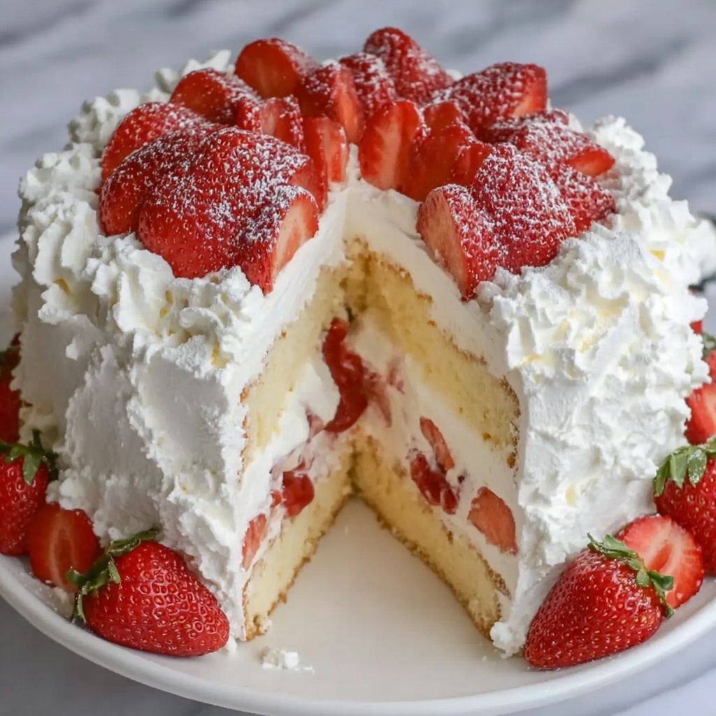 Strawberry Angel Cake Recipe - Recipe Image