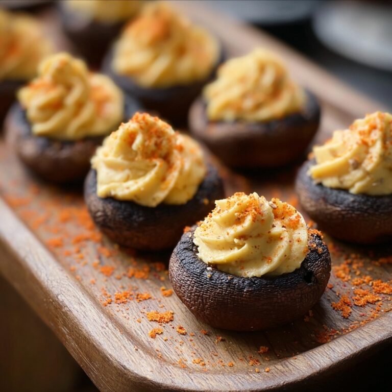 Air Fryer Hummus-Stuffed Mushrooms Recipe