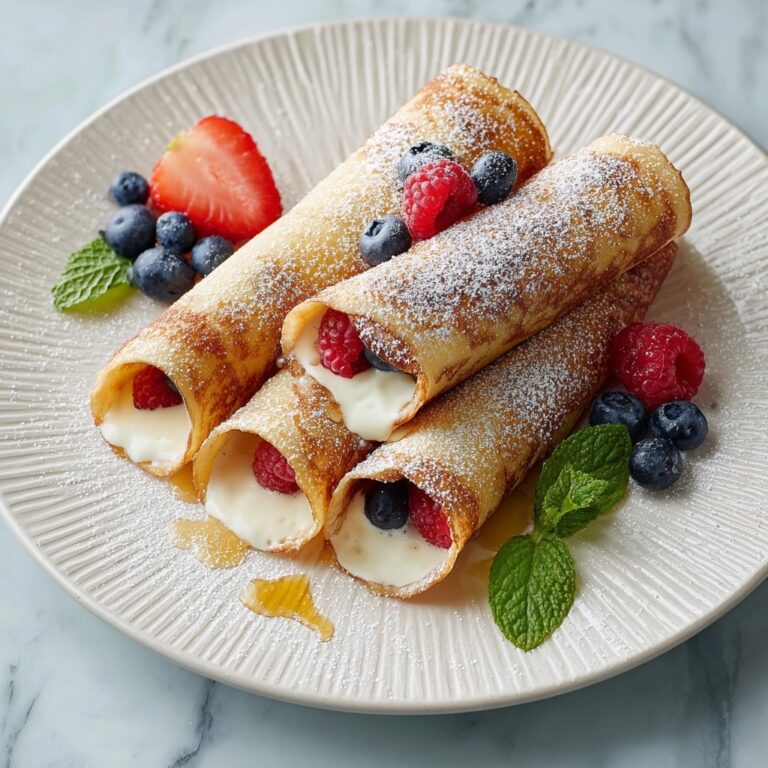 French Toast Roll-Ups with Cream Cheese, Strawberries, and Blueberries Recipe