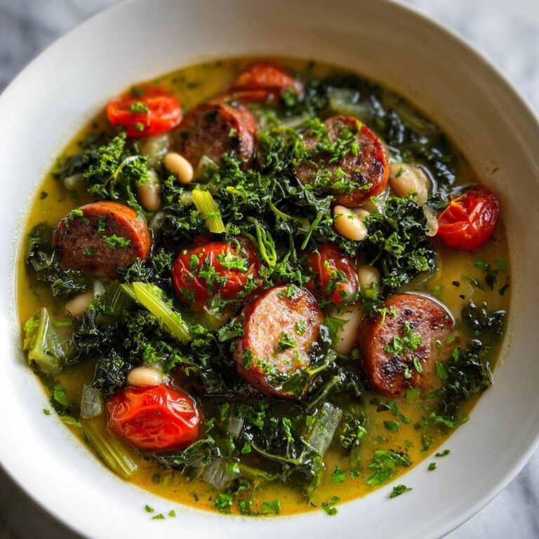 Swamp Soup with Smoked Sausage, Kale, and Beans Recipe