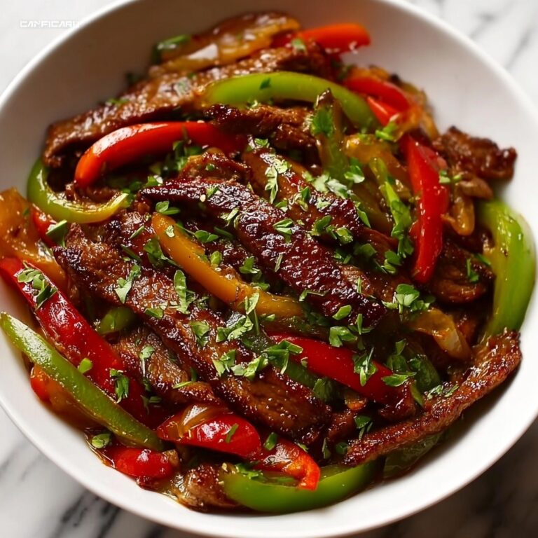 Pepper Steak Stir-Fry with Bell Peppers and Aromatic Sauce Recipe