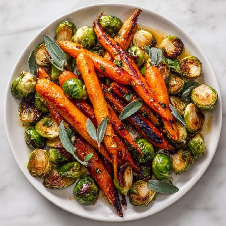 Crispy Maple Glazed Carrots and Brussels Sprouts Recipe
