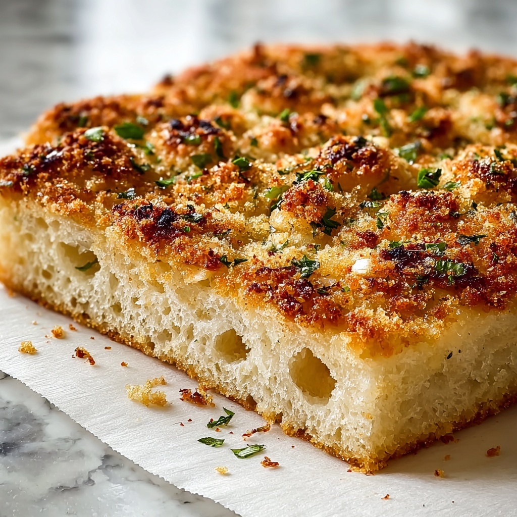 Crispy And Cheesy Garlic Parmesan Focaccia Bread Recipe - Recipe Image