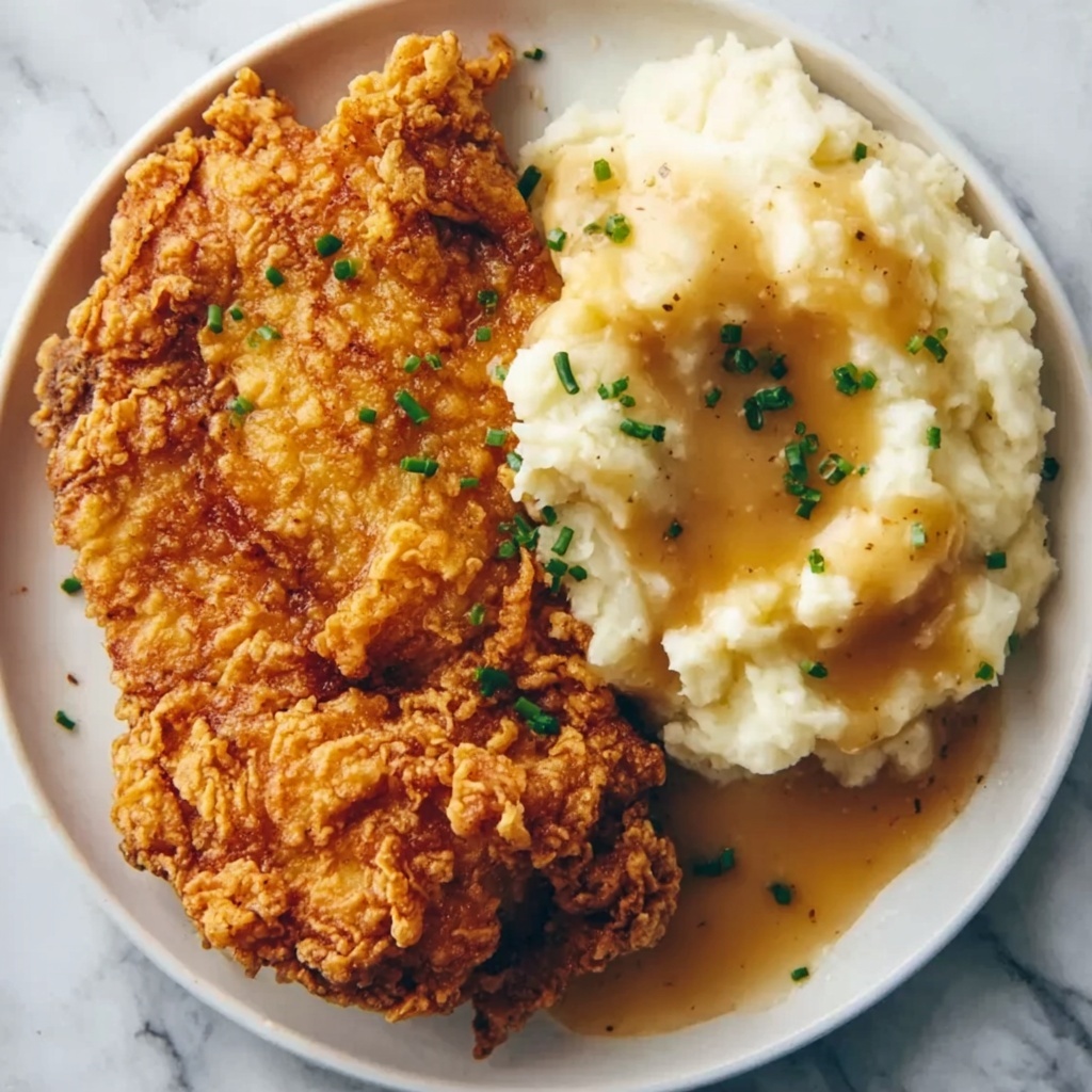 Crispy Fried Chicken with Creamy Mashed Potatoes Recipe - Recipe Image