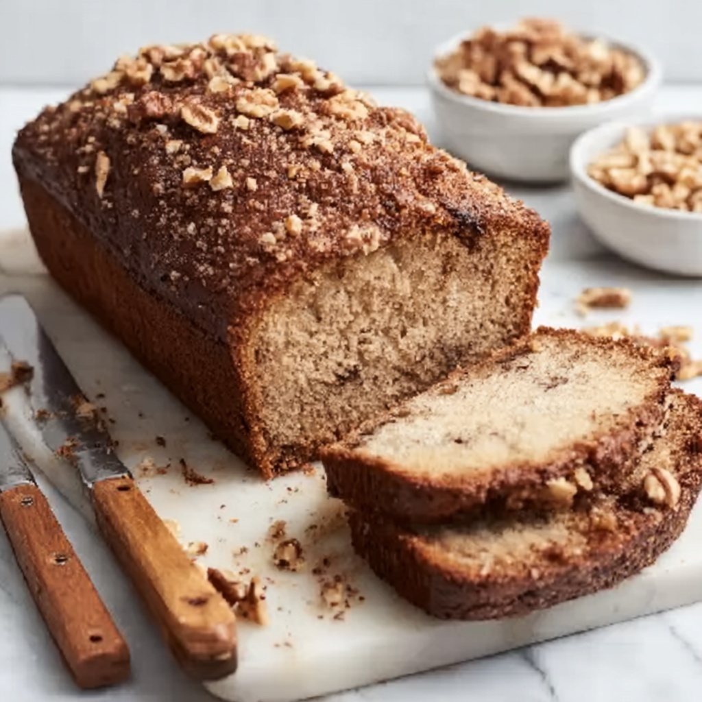 Coffee Walnut Loaf with Coffee Buttercream Recipe - Recipe Image
