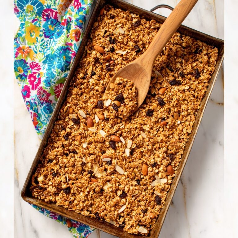 Homemade Honey Spiced Granola with Nuts and Raisins Recipe