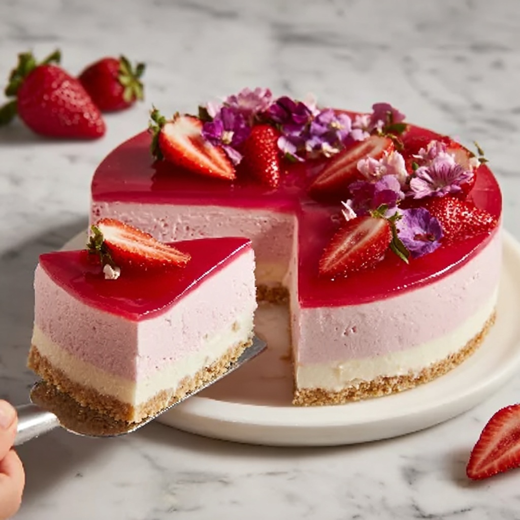 Vibrant Vegan Strawberry Cheesecake Delight Recipe - Recipe Image