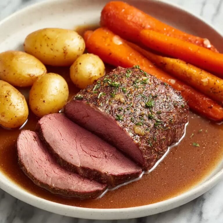 Dutch Oven Pot Roast Beef with French Onion Gravy Recipe