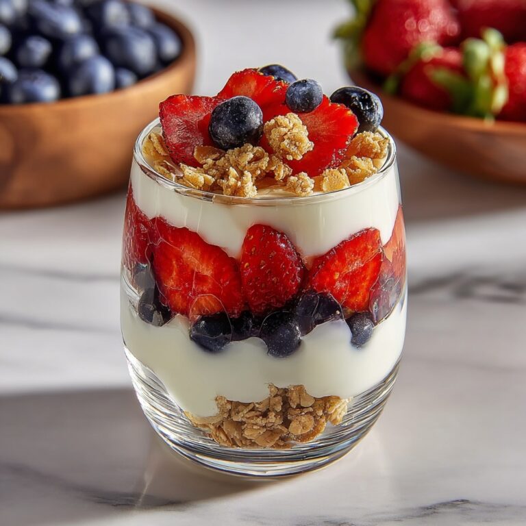 Greek Yogurt Parfaits with Strawberries, Blueberries, and Almond Granola Recipe