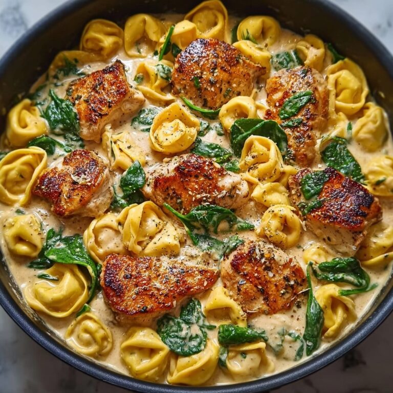 One Pot Spicy Garlic Butter Chicken Tortellini Recipe