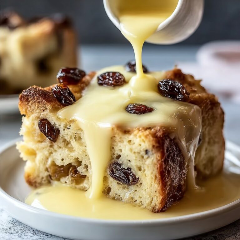 Classic Bread Pudding with Homemade Vanilla Sauce Recipe