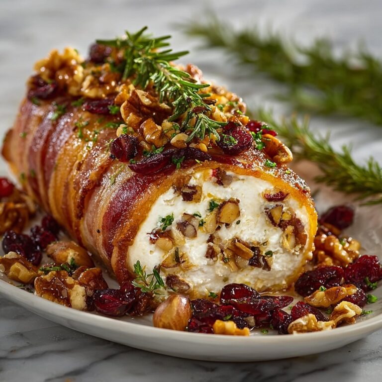 Million Dollar Bacon Goat Cheese Appetizer with Cranberries, Pecans, and Rosemary Recipe