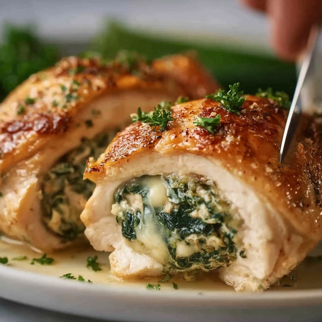 Stuffed Chicken Breasts with Spinach and Cheese Recipe - Recipe Image