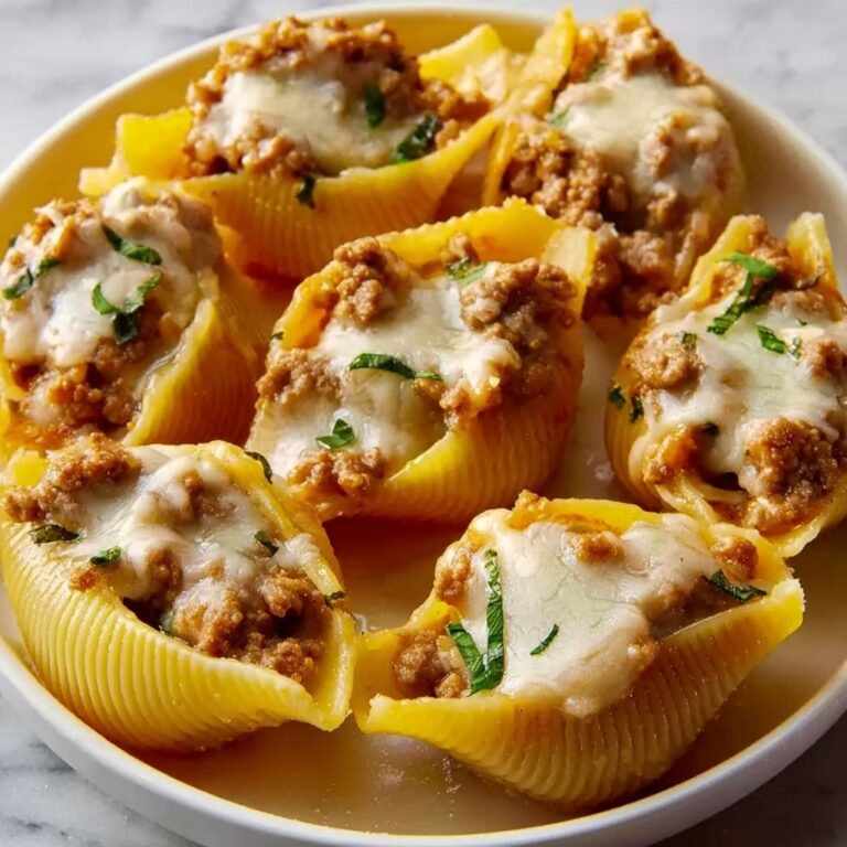 Beef Stuffed Shells with Creamy Ricotta and Marinara Recipe