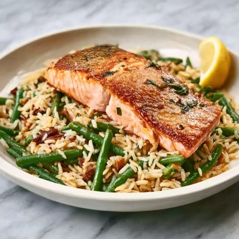 One-Skillet Lemon Herb Salmon with Creamy Orzo Recipe