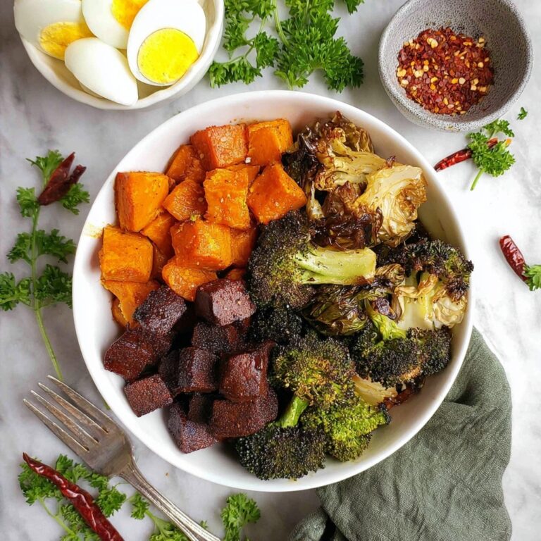 Easy Oven Roasted Vegetable Salad with Boiled Egg Recipe