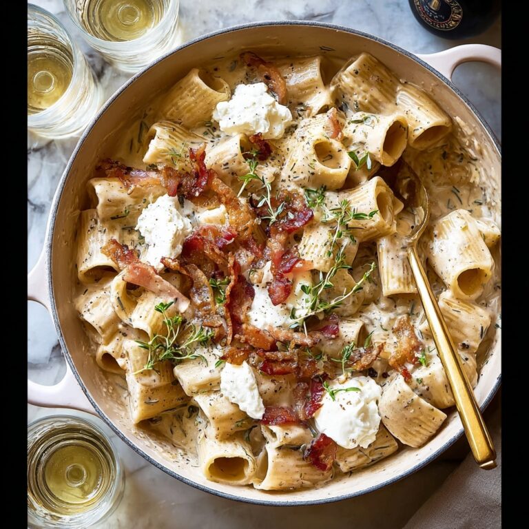 One Pot French Onion Pasta with Crispy Prosciutto Recipe