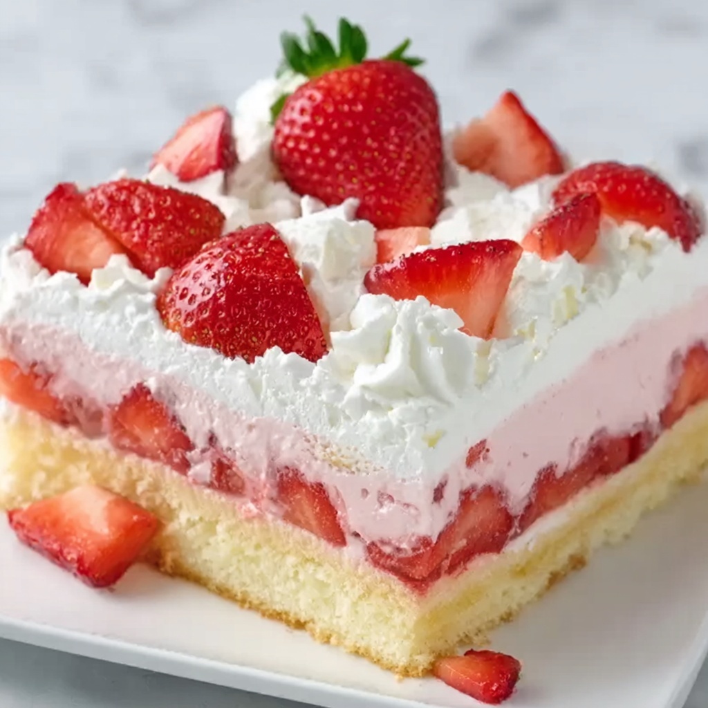 Easy Strawberry Poke Cake Recipe - Recipe Image