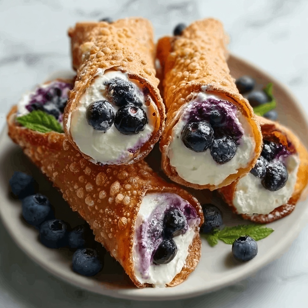 Blueberry Cream Cheese Egg Rolls: A Sweet and Crispy Dessert Twist Recipe - Recipe Image