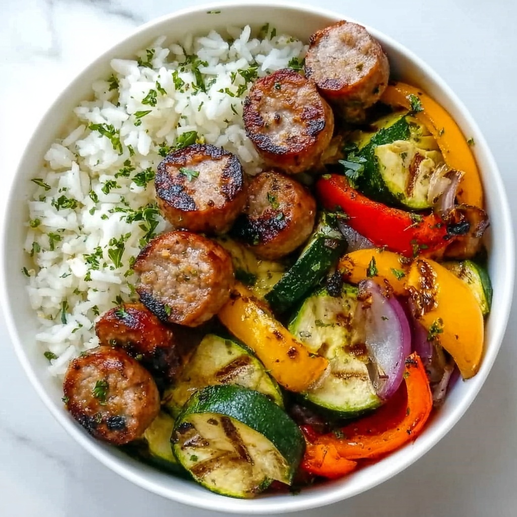 10 Minute Air Fryer Chicken Sausage and Veggies Recipe - Recipe Image