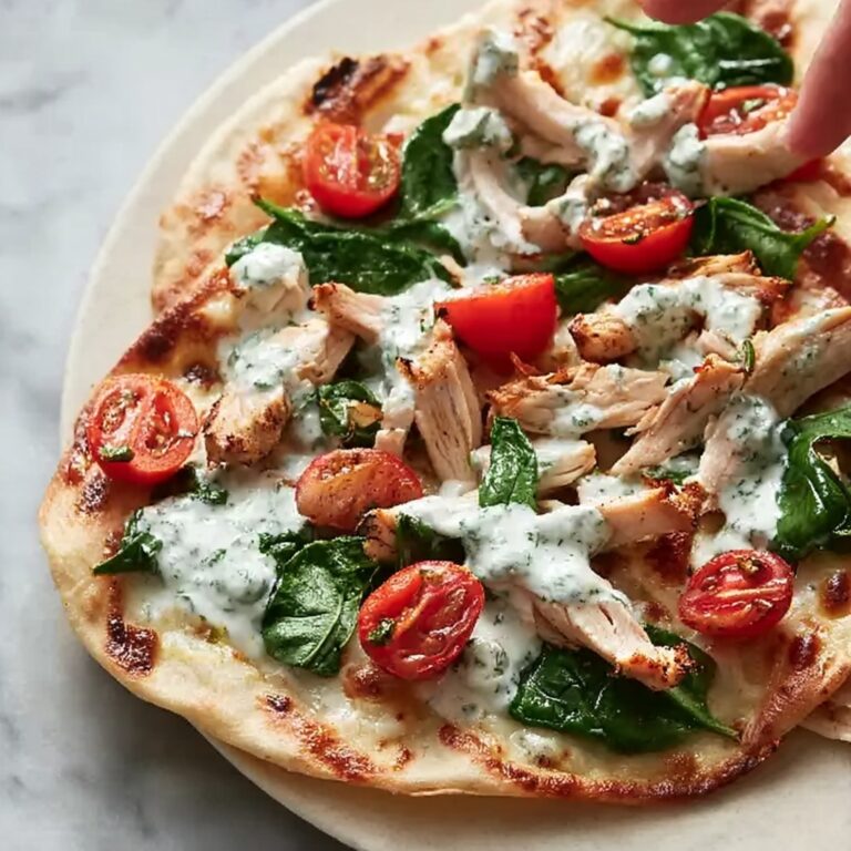 Tzatziki Chicken & Veggie Naan Pizza Recipe