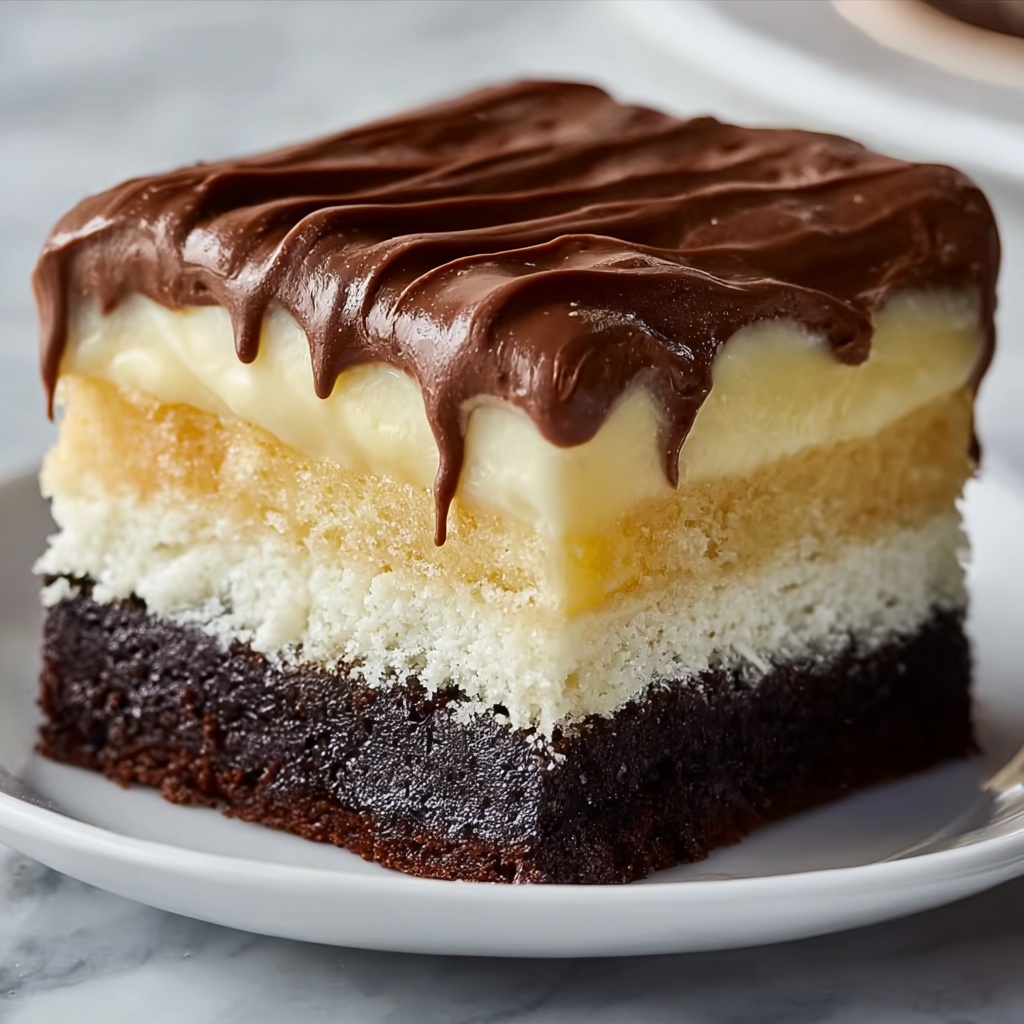 Boston Cream Poke Cake Recipe - Recipe Image