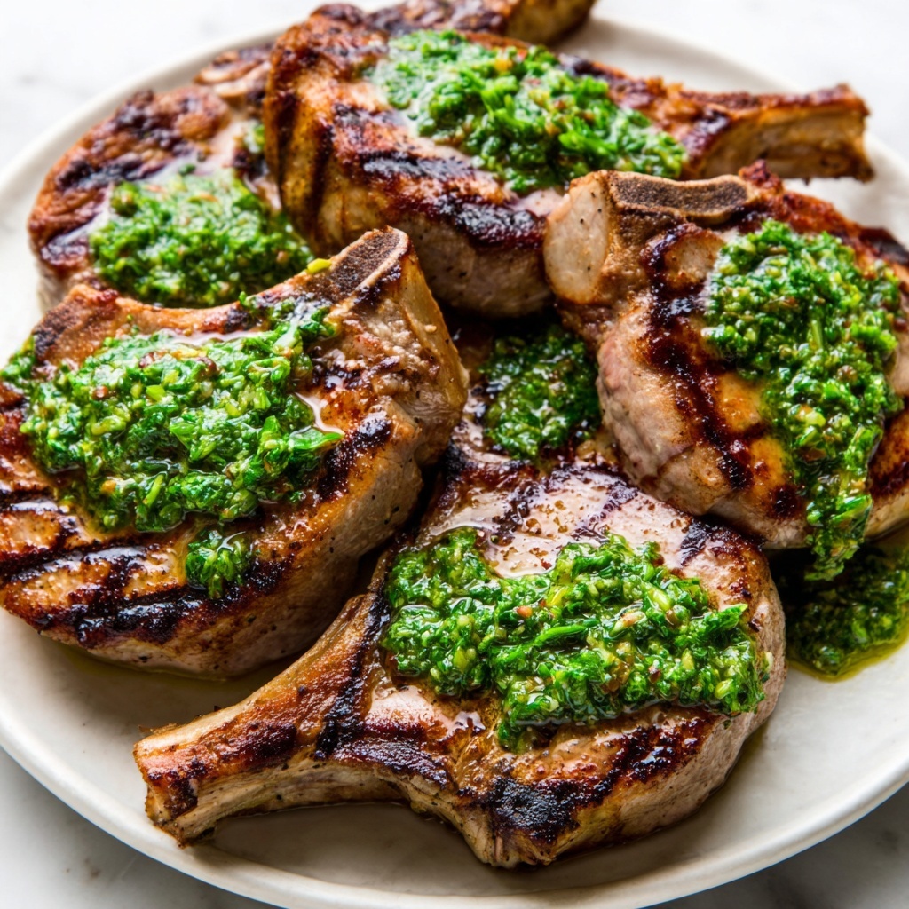 Grilled Lamb Chops with Garlic Mint Sauce Recipe - Recipe Image