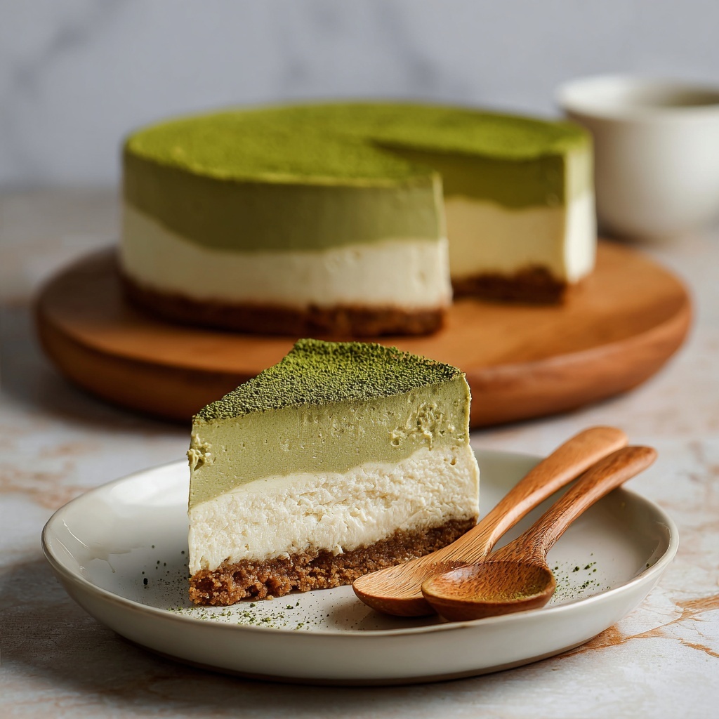 Matcha Green Tea Cheesecake Recipe - Recipe Image