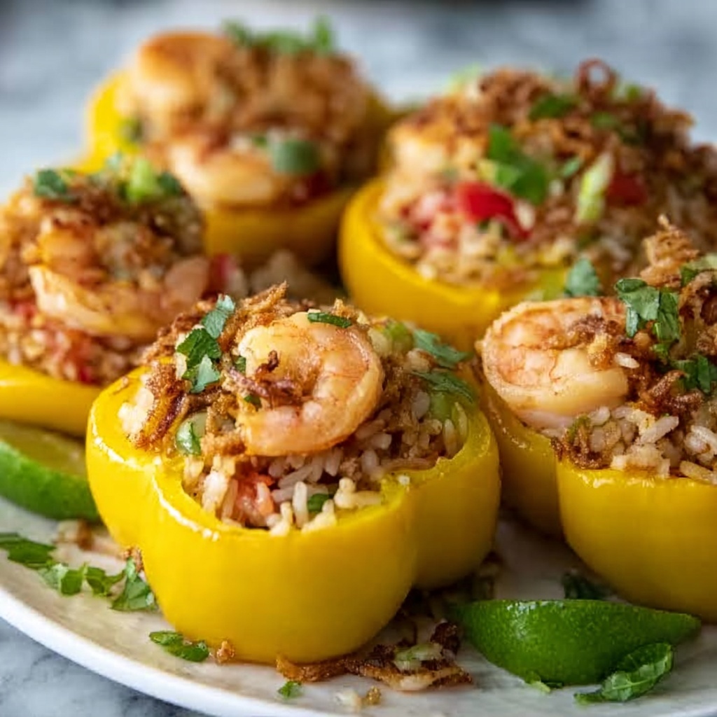 Crab and Shrimp Stuffed Bell Peppers Recipe - Recipe Image