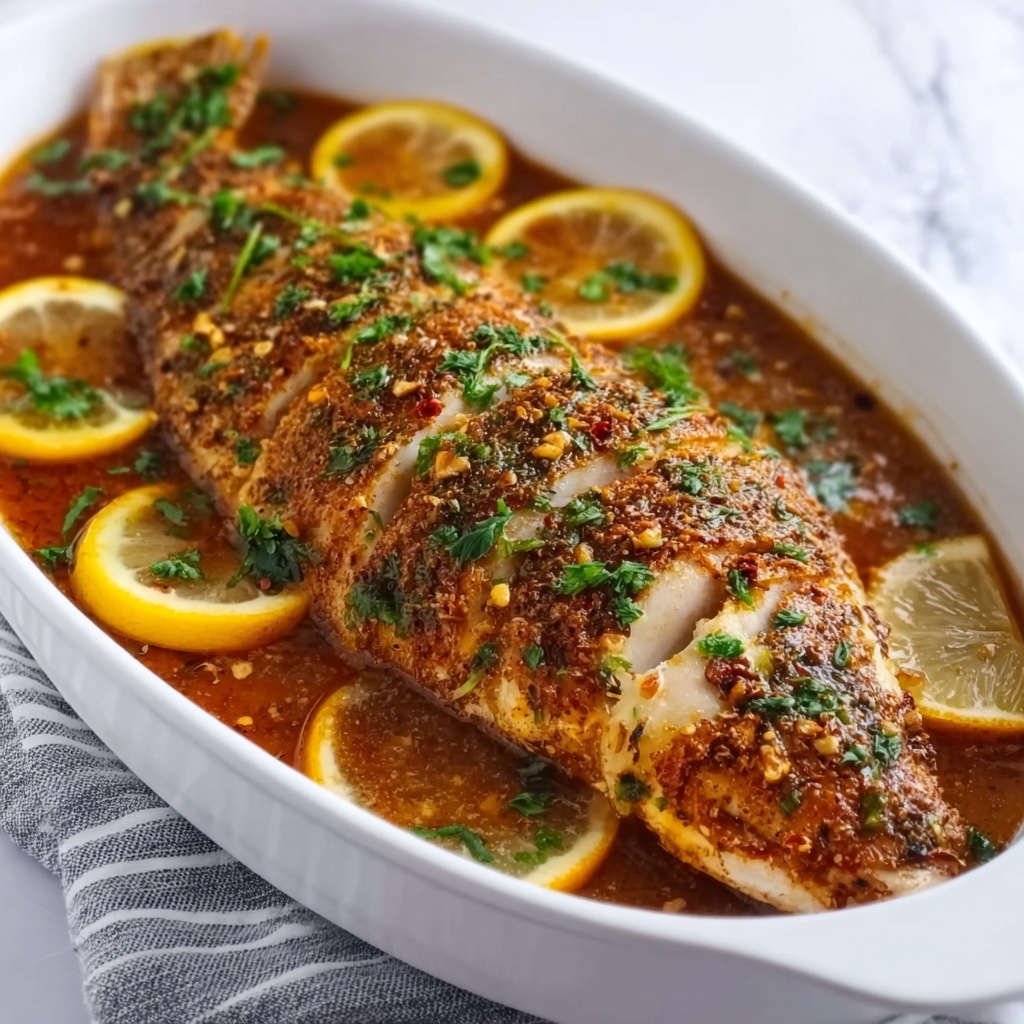 Baked Red Snapper with Garlic and Herbs Recipe - Recipe Image