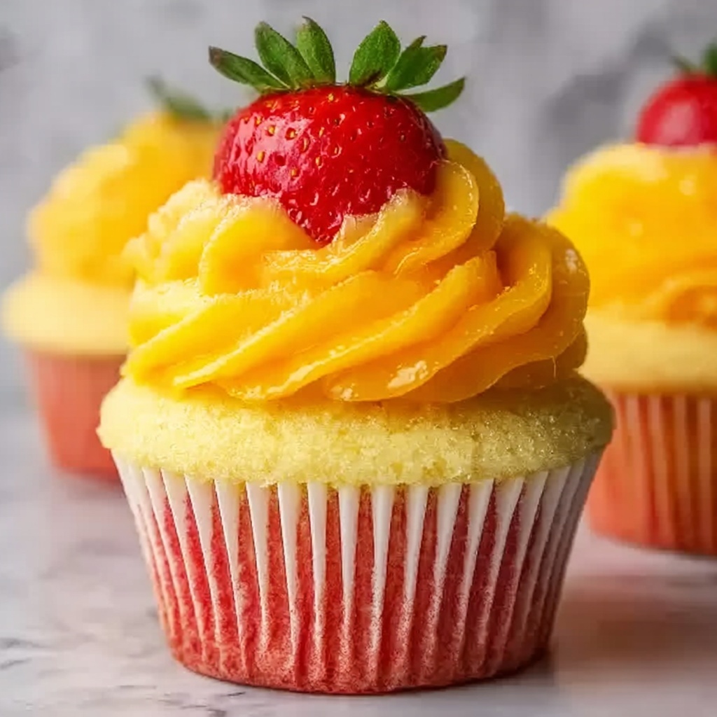 Strawberry Mango Cupcakes Recipe - Recipe Image