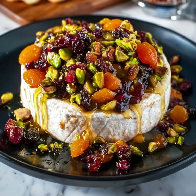 Baked Brie with Honey, Dried Fruit, and Nuts Recipe