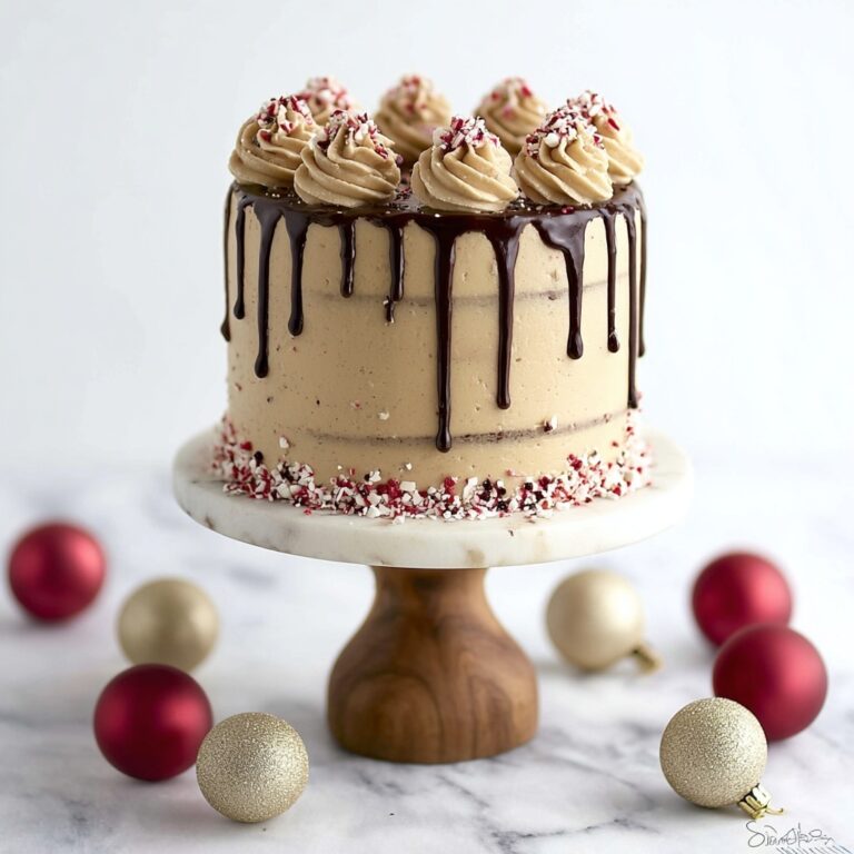 Peppermint Mocha Cake with Coffee Buttercream and Chocolate Ganache Recipe