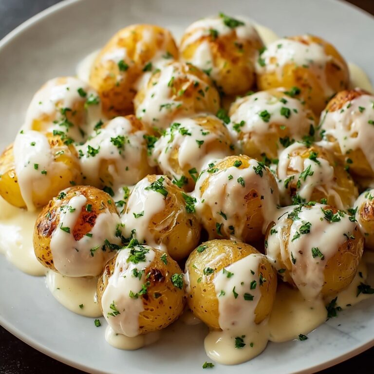 Creamy Garlic Sauce Baby Potatoes Recipe