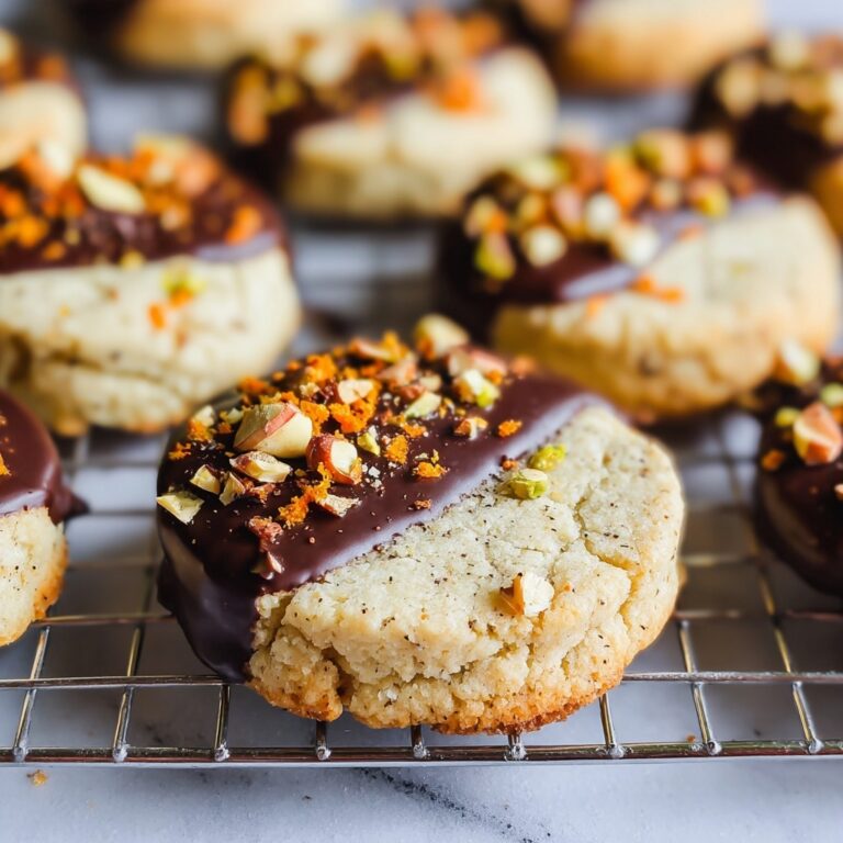Chocolate Dipped Pistachio Shortbread Cookies Recipe