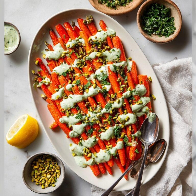 Hot Honey Roasted Carrots with Greek Yogurt Sauce Recipe