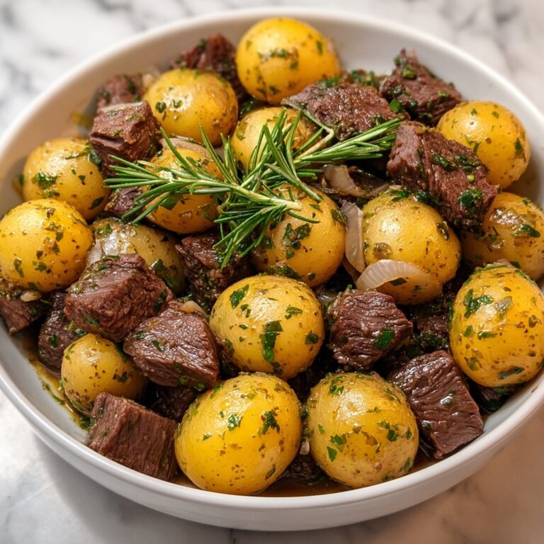 Slow Cooker Garlic Butter Beef Bites with Potatoes Recipe