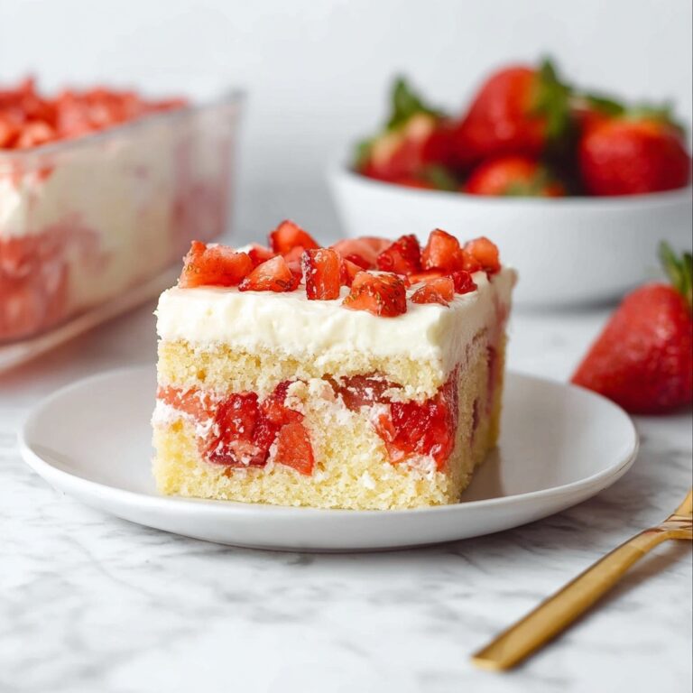 Strawberry Jello Cake with Fresh Fruit and Whipped Topping Recipe
