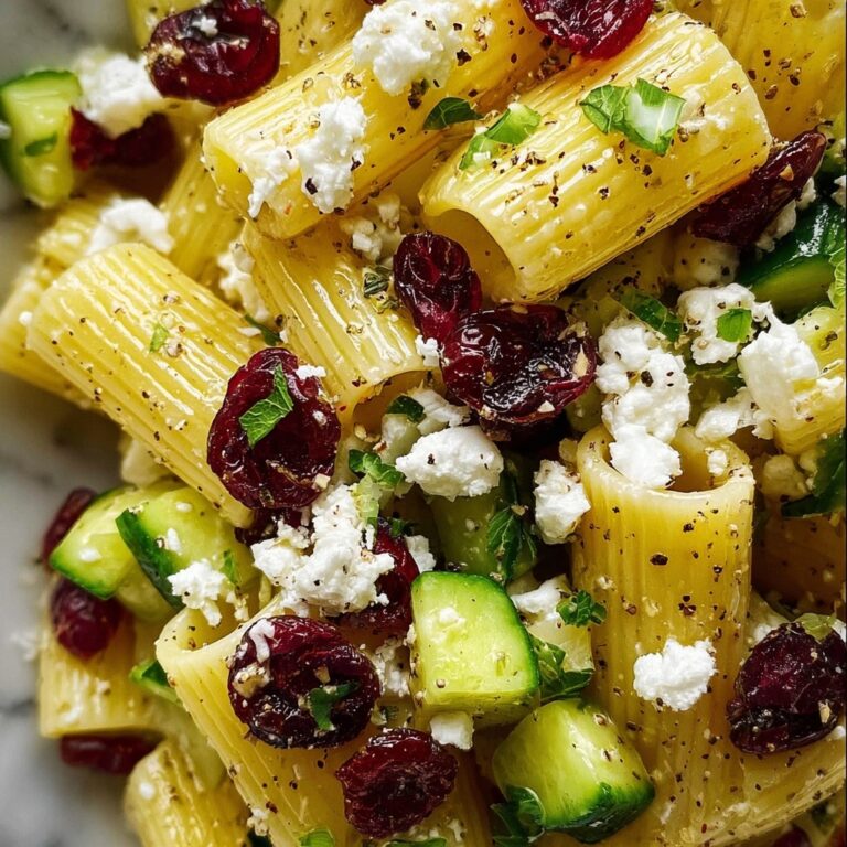 Feta & Cranberry Rigatoni Salad with Lemon Vinaigrette Recipe