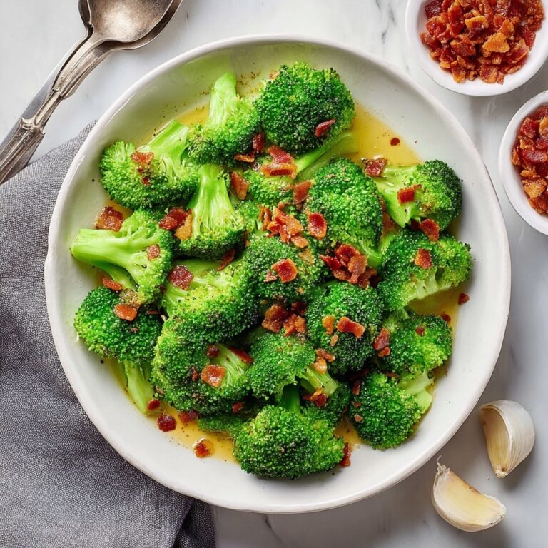 Broccoli with Garlic Sauce and Bacon Recipe