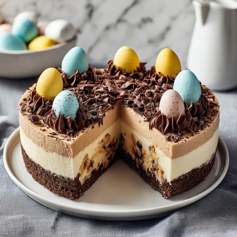Delicious Double Chocolate Easter Egg Cheesecake Recipe