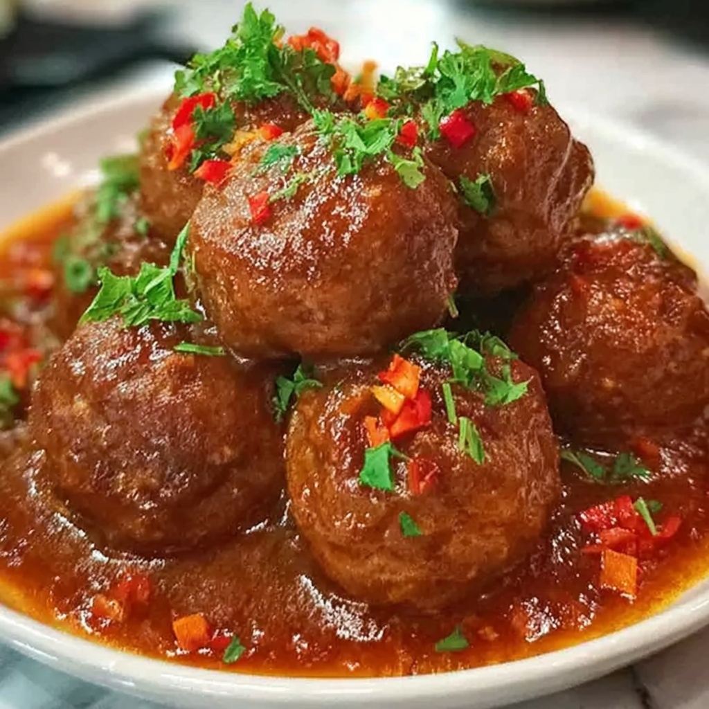 Sweet Chili Meatballs Crockpot Recipe - Recipe Image