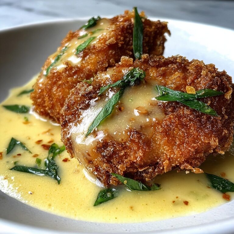 Crispy Parmesan Chicken with a Rich Garlic Sauce Recipe